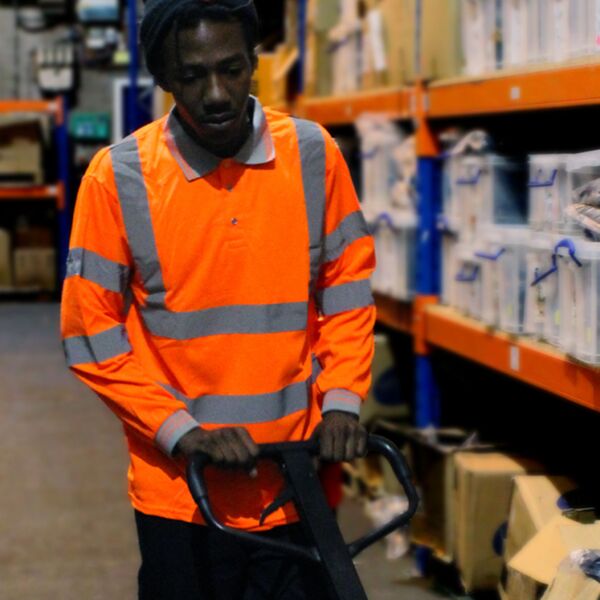 Warrior Hi-Vis Long Sleeve Polo Shirt Thumbnail