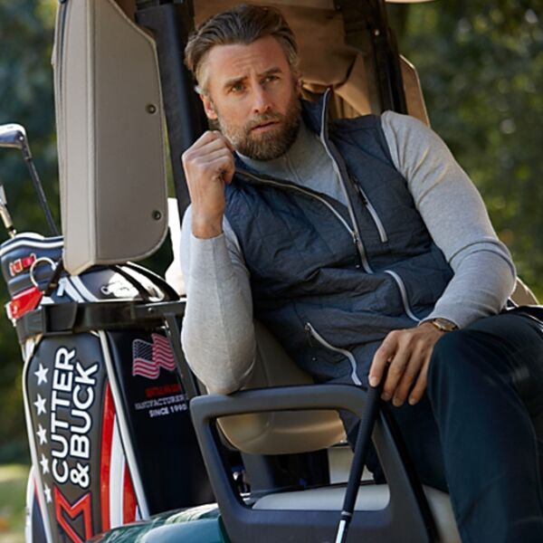 Cutter &amp; Buck Rainier PrimaLoft Mens Big and Tall Eco Insulated Full Zip Puffer Vest Thumbnail