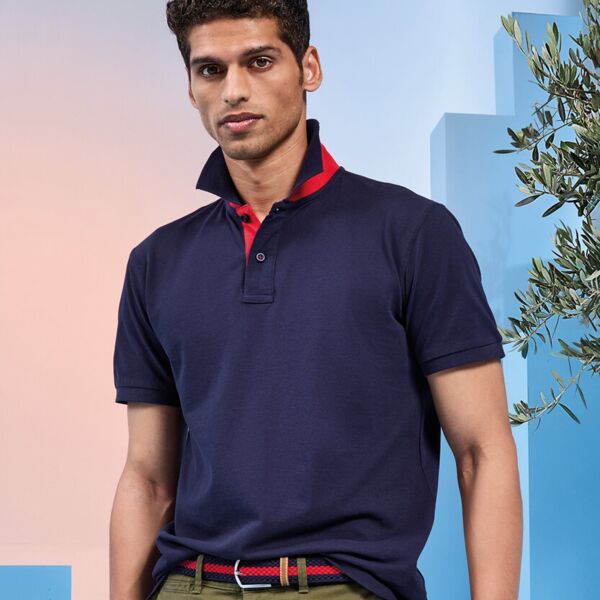 Men&#39;s classic fit contrast polo Thumbnail