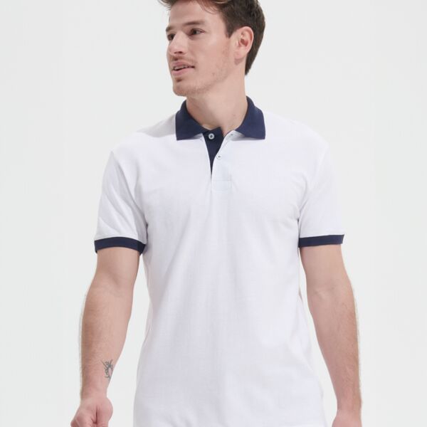 SOL&#39;S Prince Contrast Cotton Piqué Polo Shirt Thumbnail
