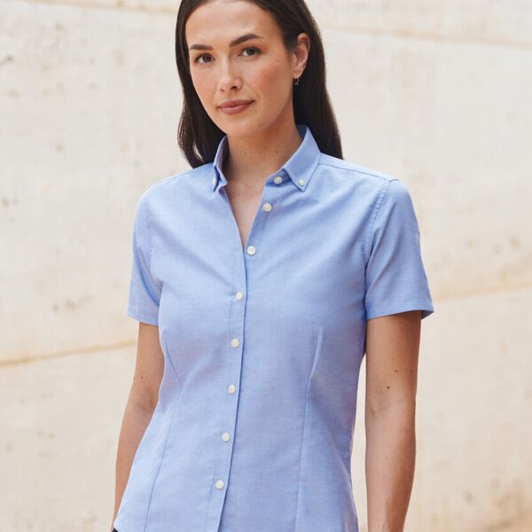 Women&#39;s modern short sleeve Oxford shirt Thumbnail